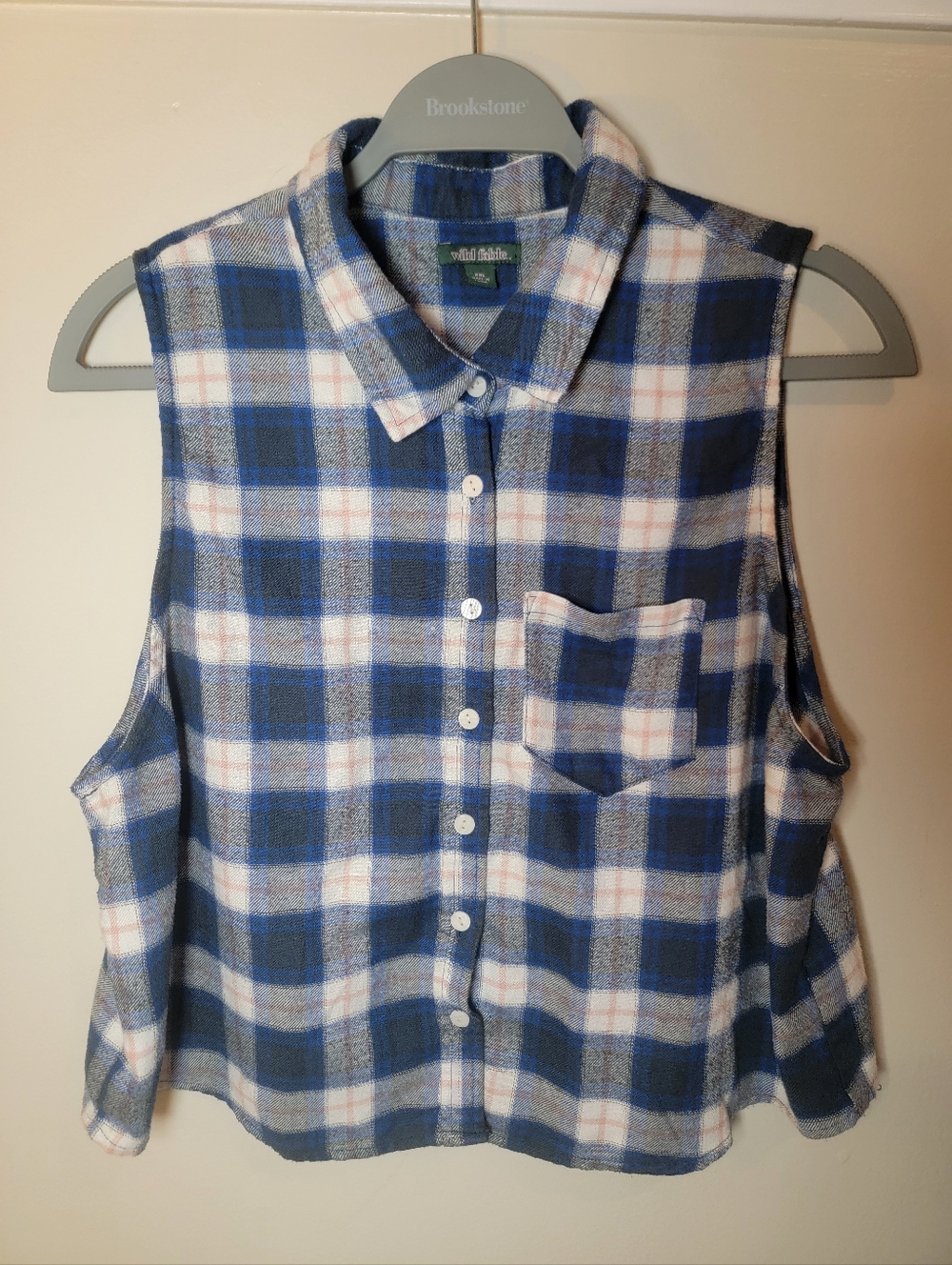 Cropped Flannel Tank Top